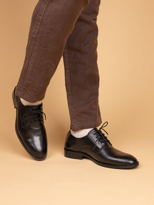 Men, Men Footwear, Black Derby Formal Shoes