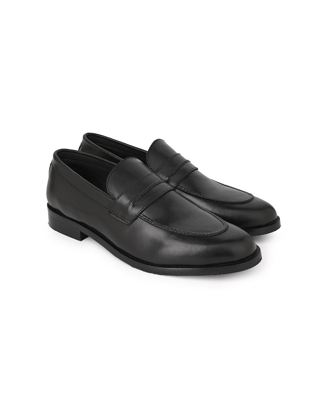 Men Black Solid Formal Loafers