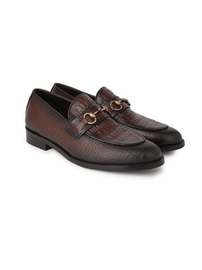 Men Brown Animal Print Loafers