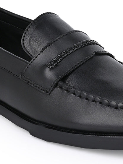 Men, Men Footwear, Black Loafers