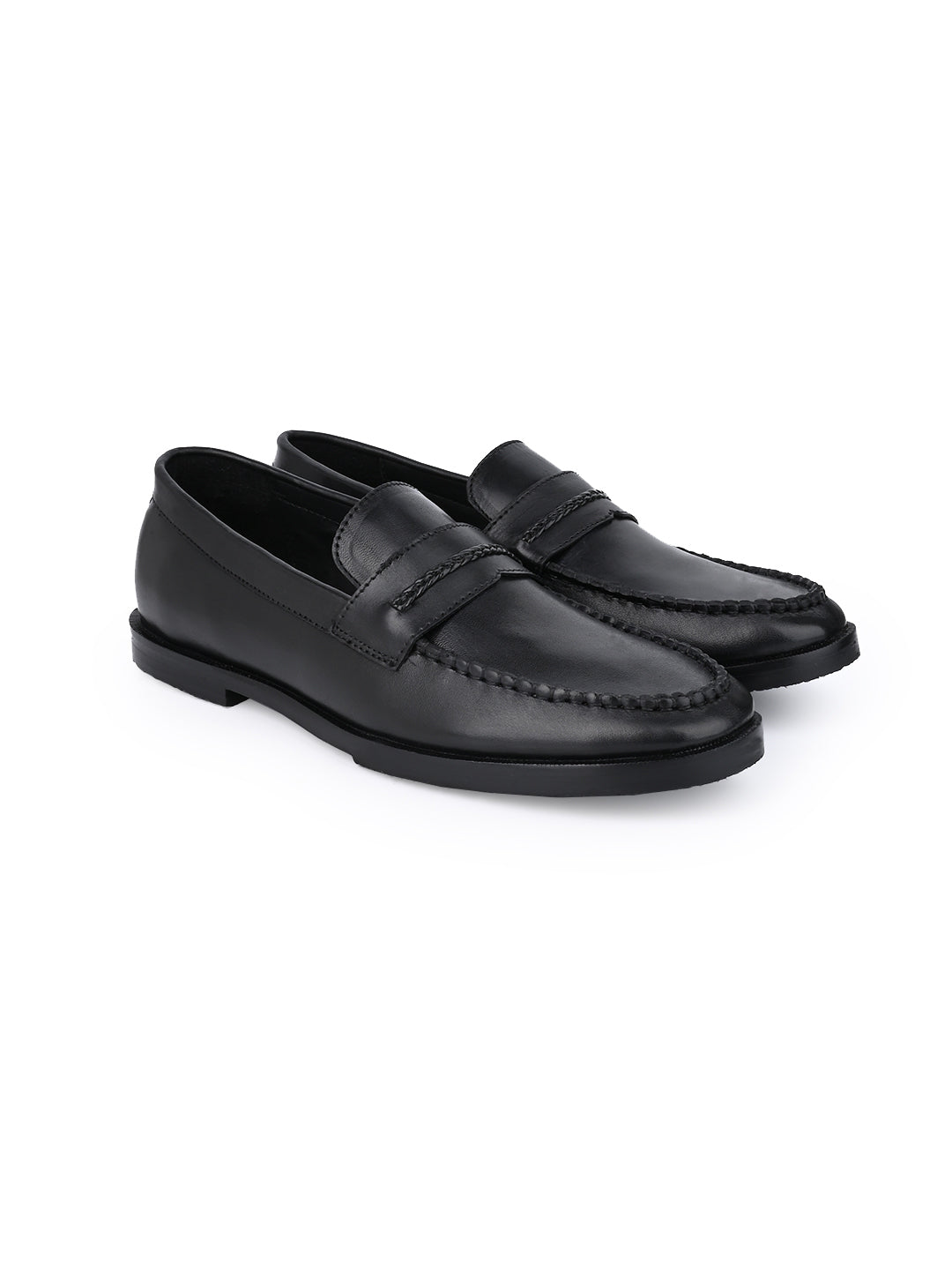 Men Black Solid Formal Loafers