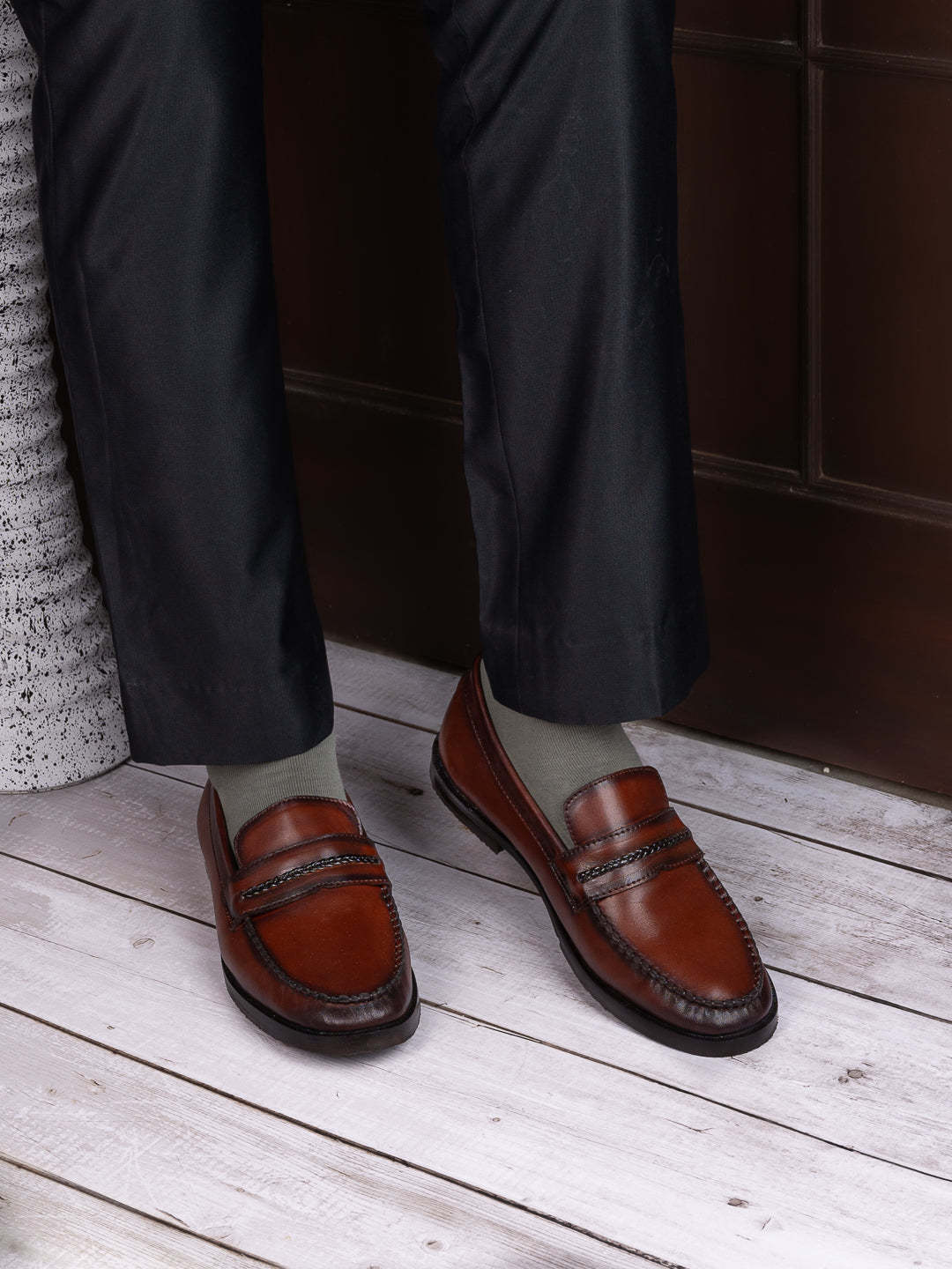 Men, Men Footwear, Brown Loafers