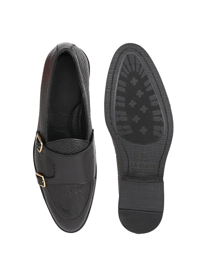 Men, Men Footwear, Black Monk Shoes