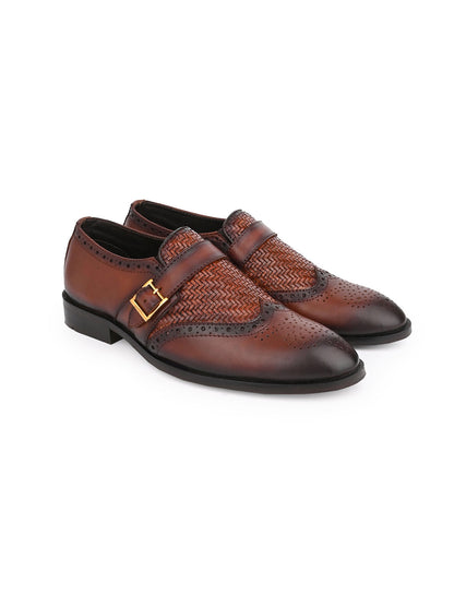 Men Brown Woven Design Loafers