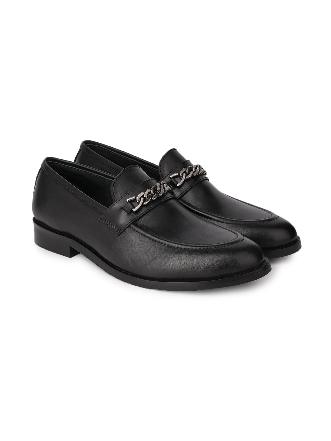 Men Black Solid Loafers