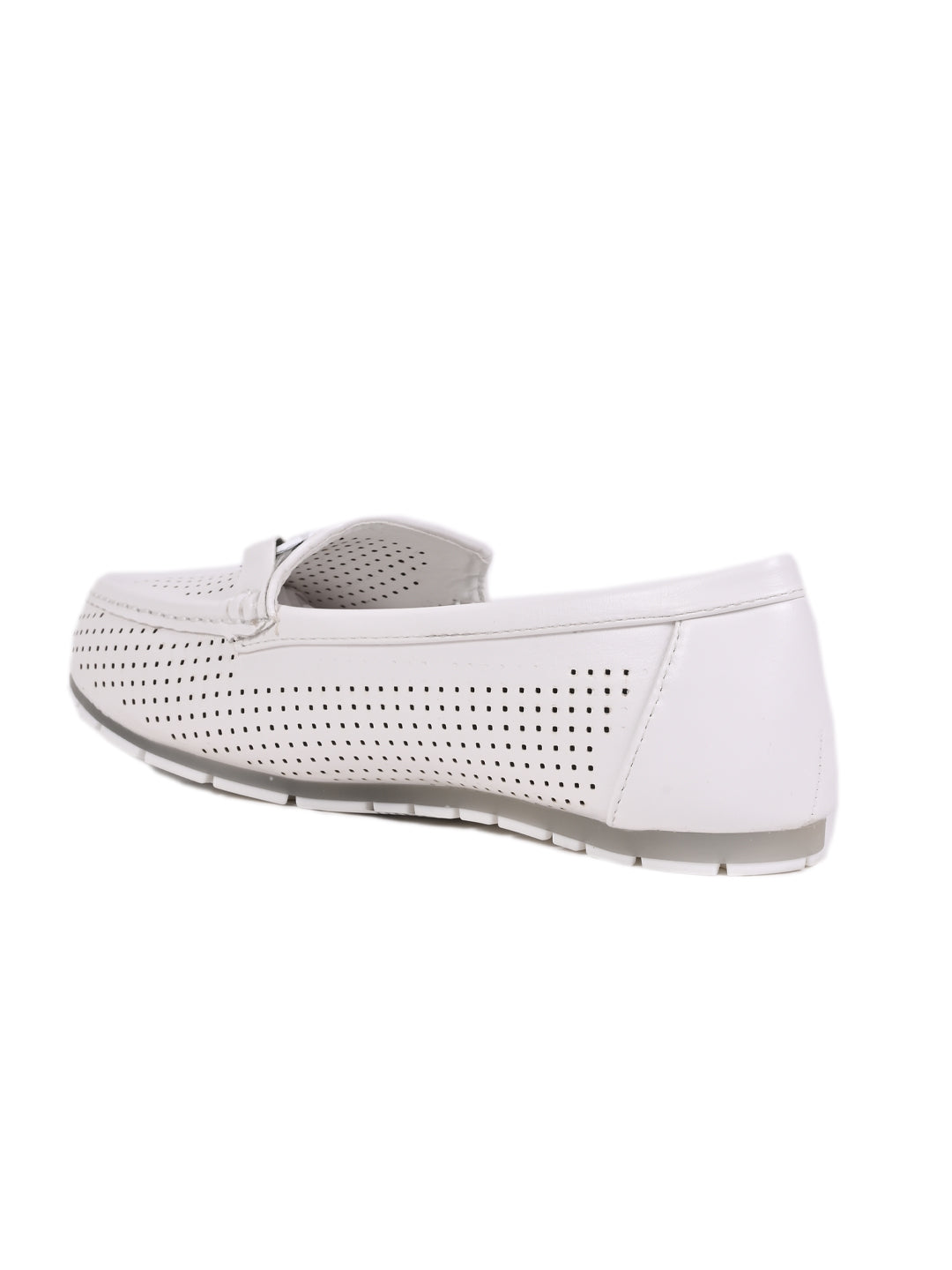 Women, Women Footwear, White Loafers