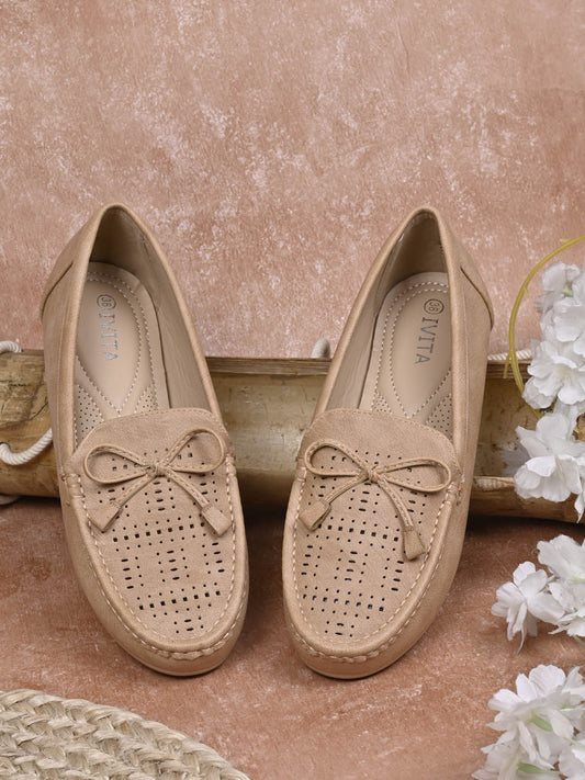 Women, Women Footwear, Beige Loafers