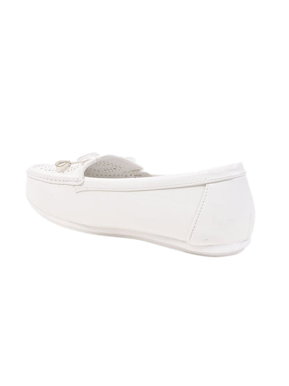 Women, Women Footwear, White Loafers