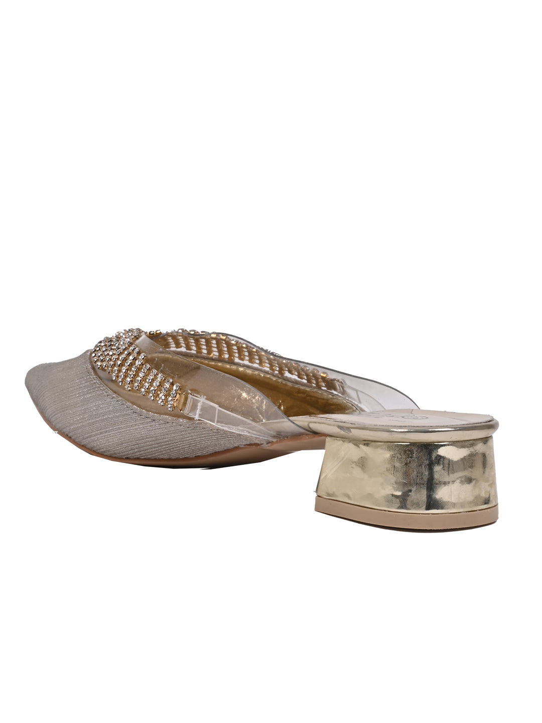 Women, Women Footwear, Gold Mules