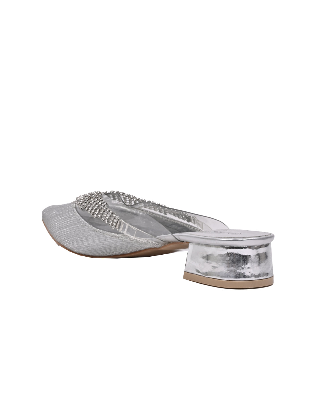 Women, Women Footwear, Silver Mules