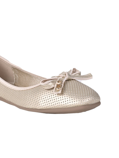 Women Golden Perforated Ballerinas