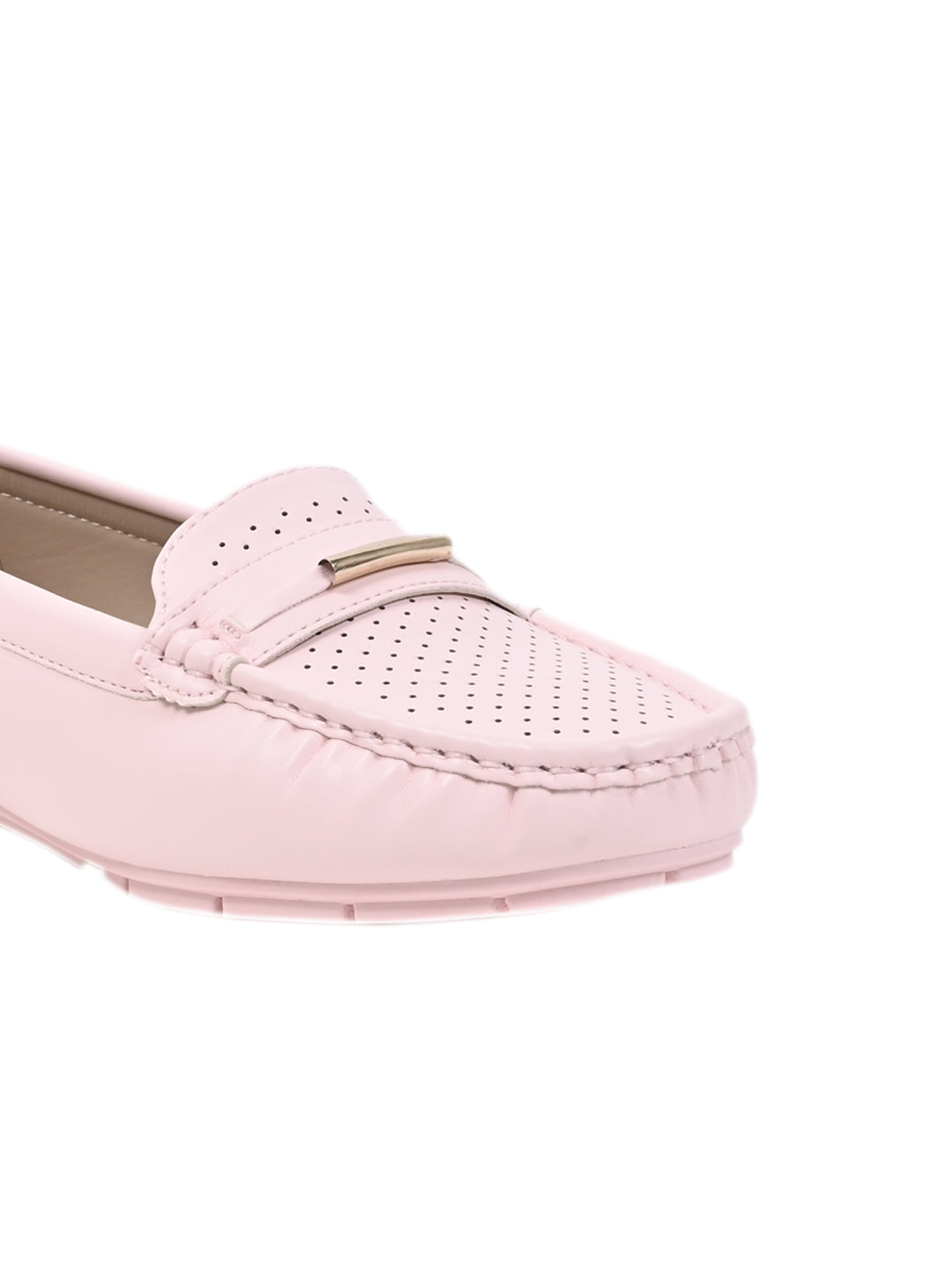 Women Pink Laser Cut Loafers