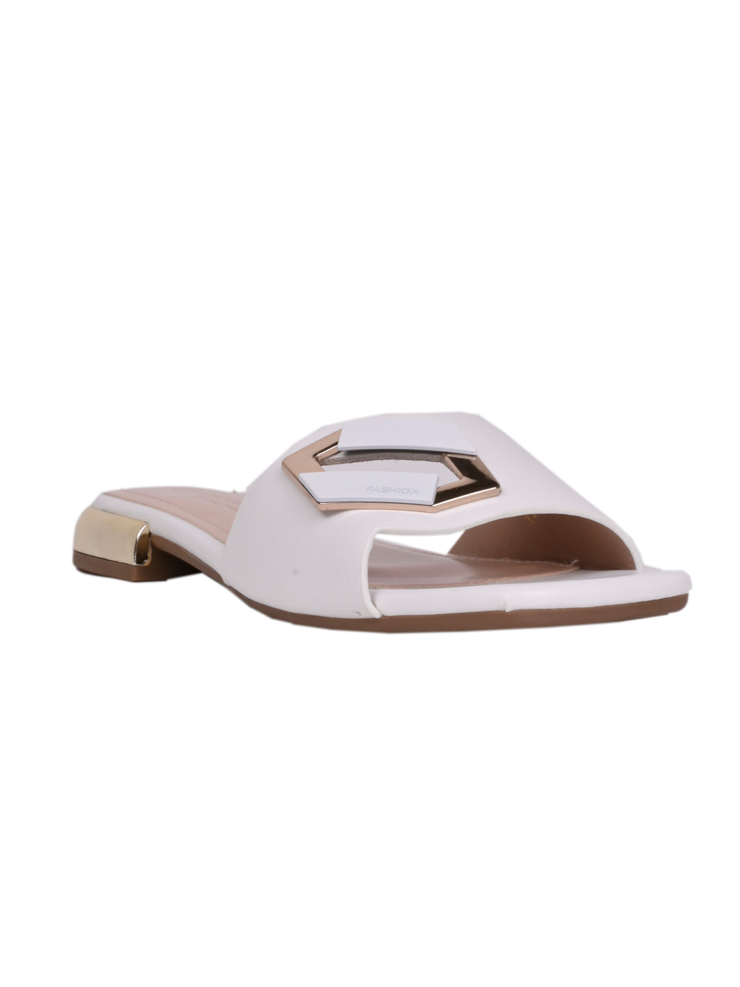 Women, Women Footwear, White Open Toe Flats