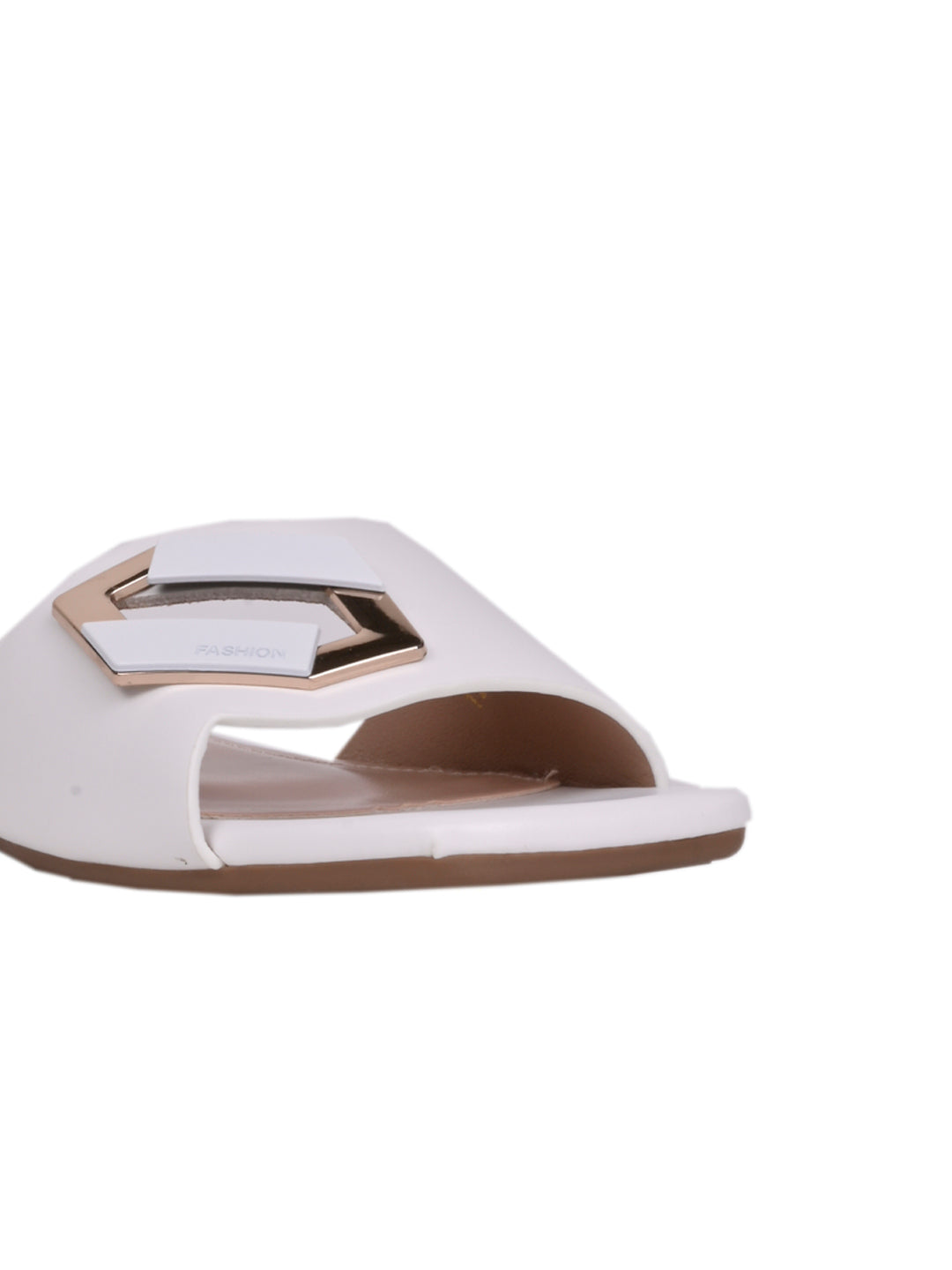 Women, Women Footwear, White Open Toe Flats