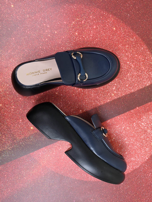 Women, Women Footwear, Navy Mules