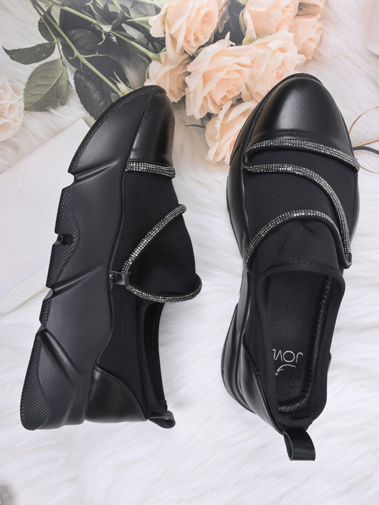 Women, Women Footwear, Black Loafers