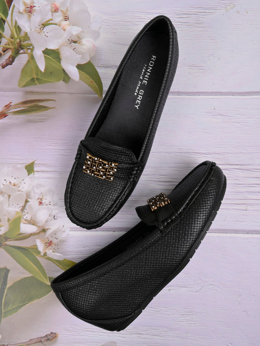 Women, Women Footwear, Black Loafers