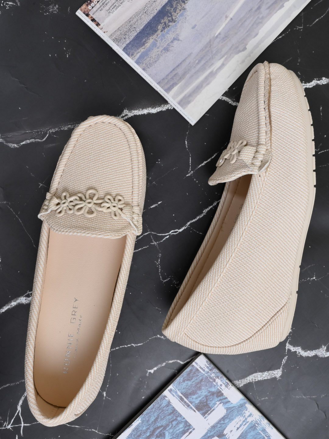 Women, Women Footwear, Beige Loafers