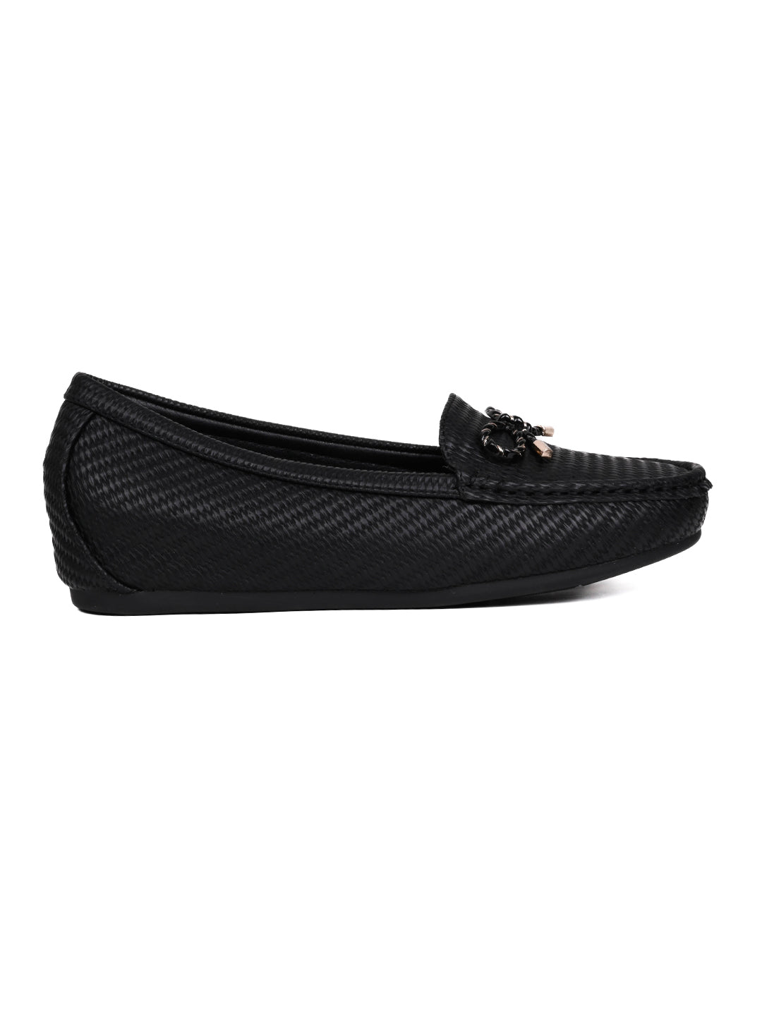 Women, Women Footwear, Black Loafers