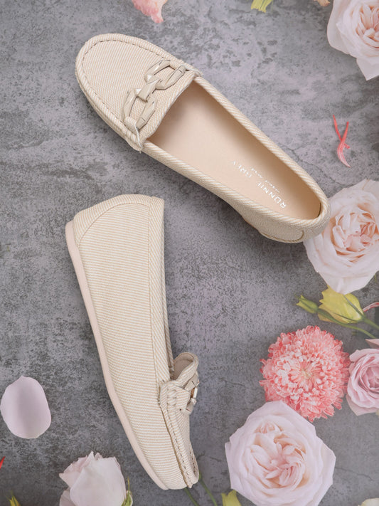 Women, Women Footwear, Beige Loafers