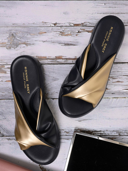 Women, Women Footwear, Navy Open Toe Flats