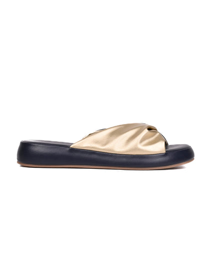 Women, Women Footwear, Navy Open Toe Flats