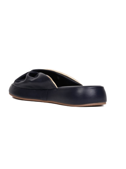 Women, Women Footwear, Navy Open Toe Flats