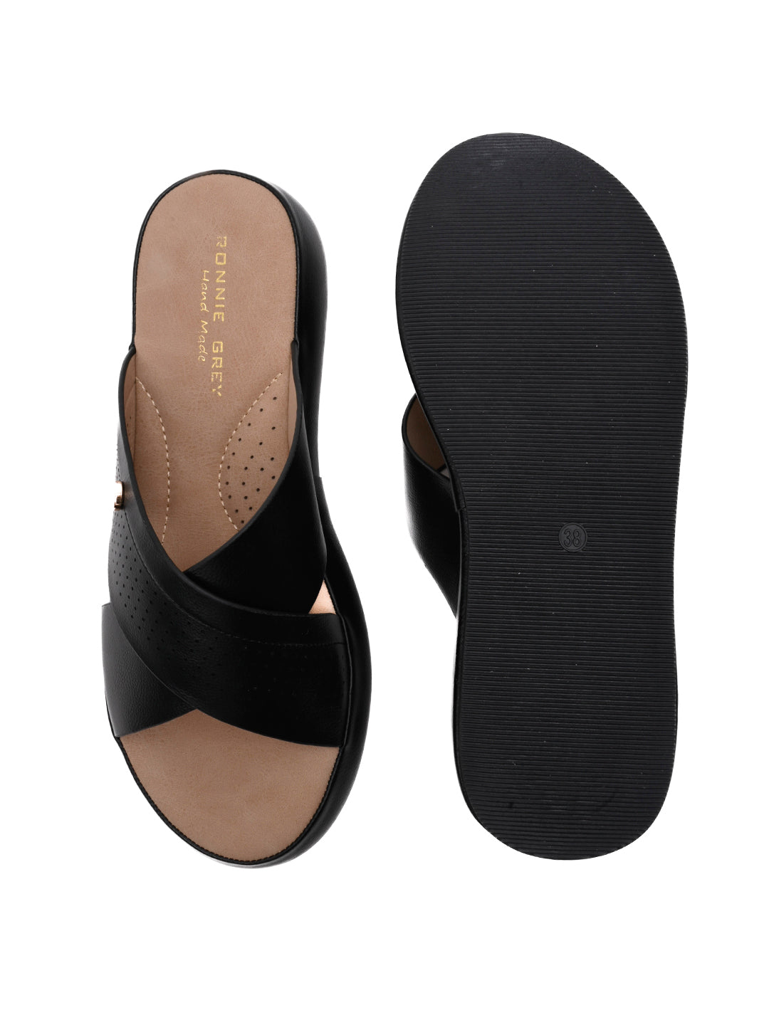 Women, Women Footwear, Black Sandals