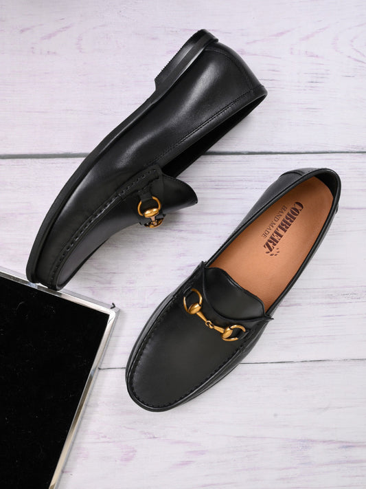 Men, Men Footwear, Black Formal Loafers