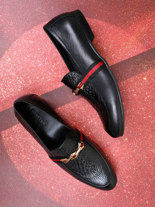 Men, Men Footwear, Black Loafers