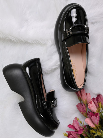 Women, Women Footwear, Black Loafers