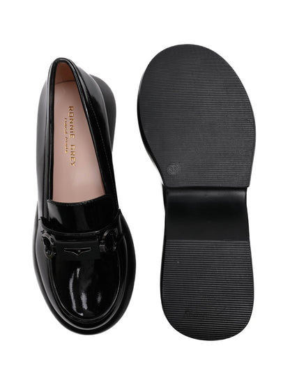 Women, Women Footwear, Black Loafers