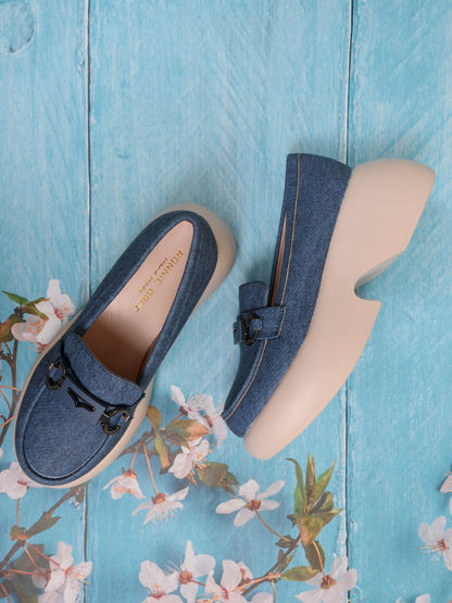 Women, Women Footwear, Blue Loafers