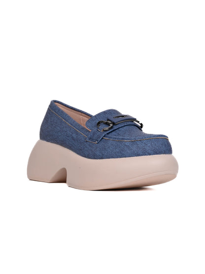 Women, Women Footwear, Blue Loafers