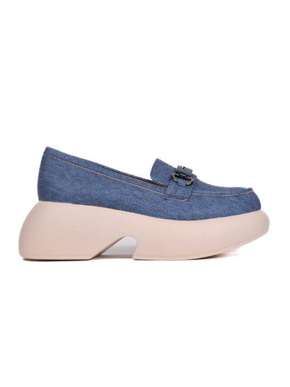 Women, Women Footwear, Blue Loafers