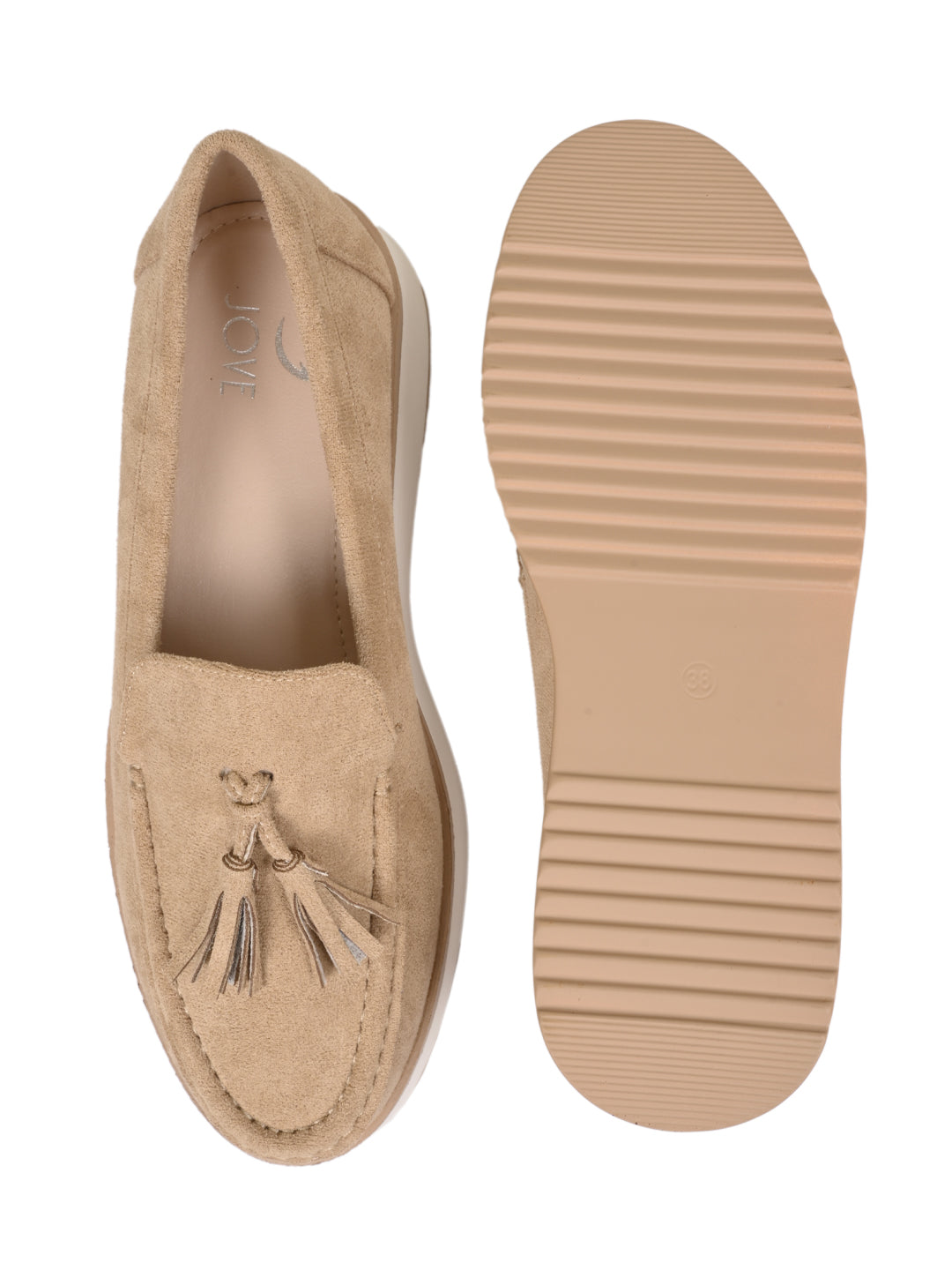 Women, Women Footwear, Beige Loafers