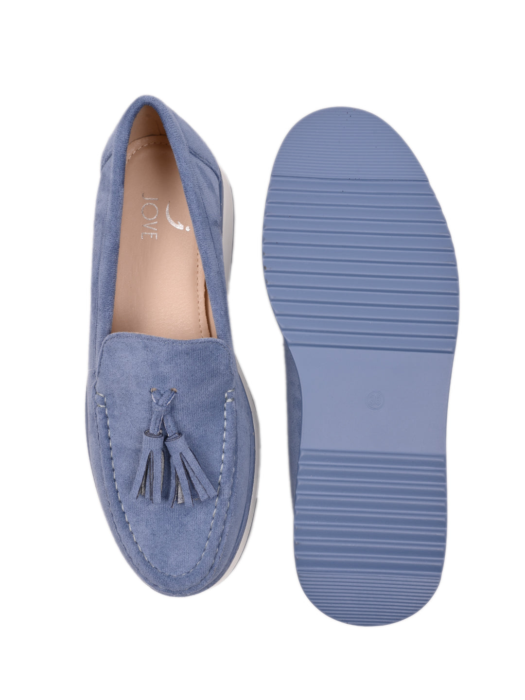 Women, Women Footwear, Blue Loafers