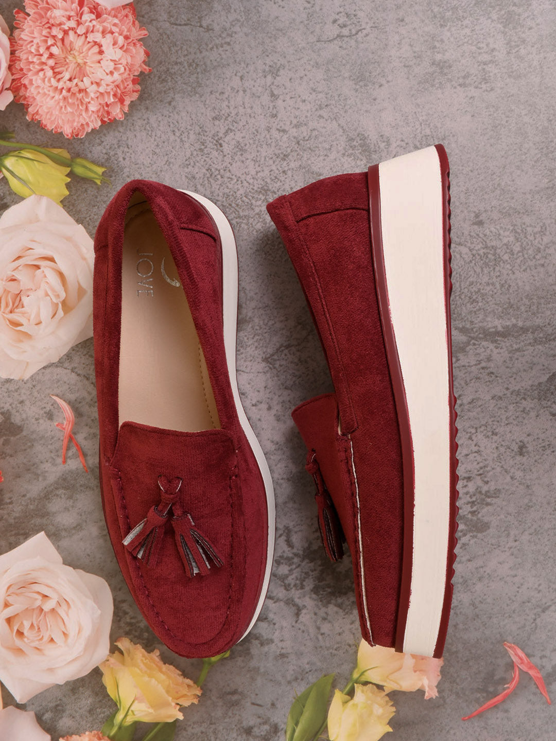 Women, Women Footwear, Maroon Loafers