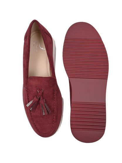 Women, Women Footwear, Maroon Loafers