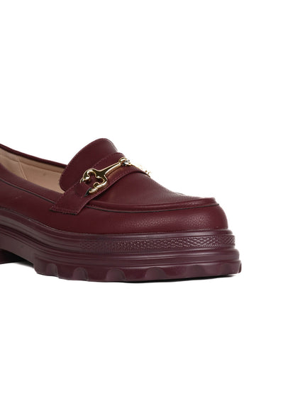 Women, Women Footwear, Maroon Loafers