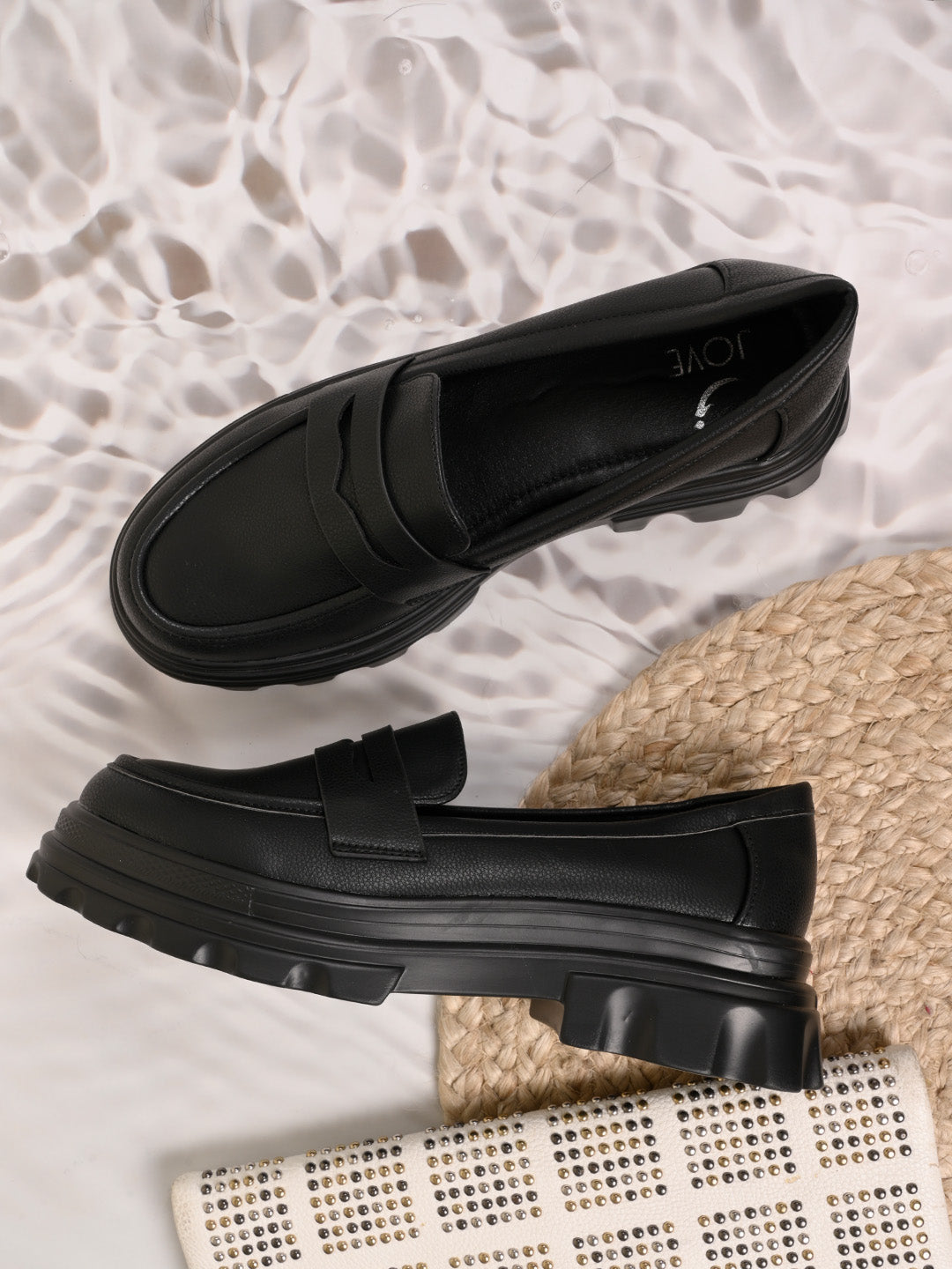 Women, Women Footwear, Black Loafers