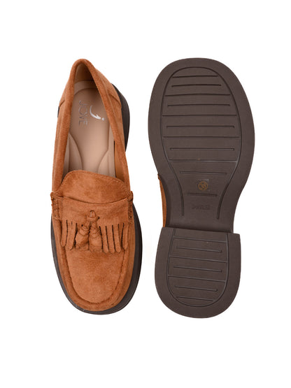 Women, Women Footwear, Tan Loafers