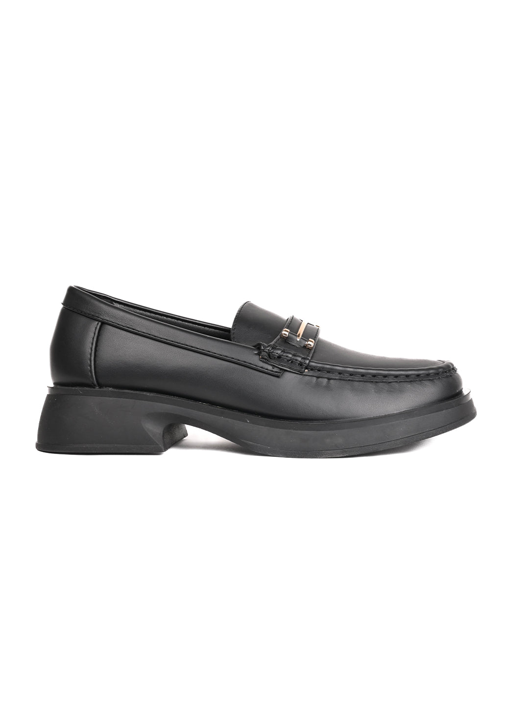 Women, Women Footwear, Black Loafers