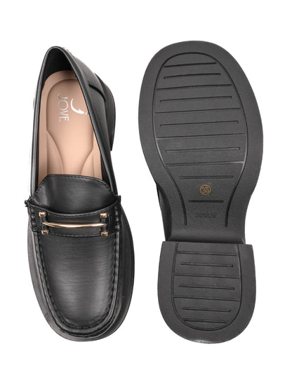 Women, Women Footwear, Black Loafers