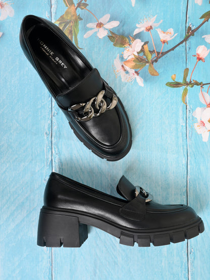 Women, Women Footwear, Black Loafers