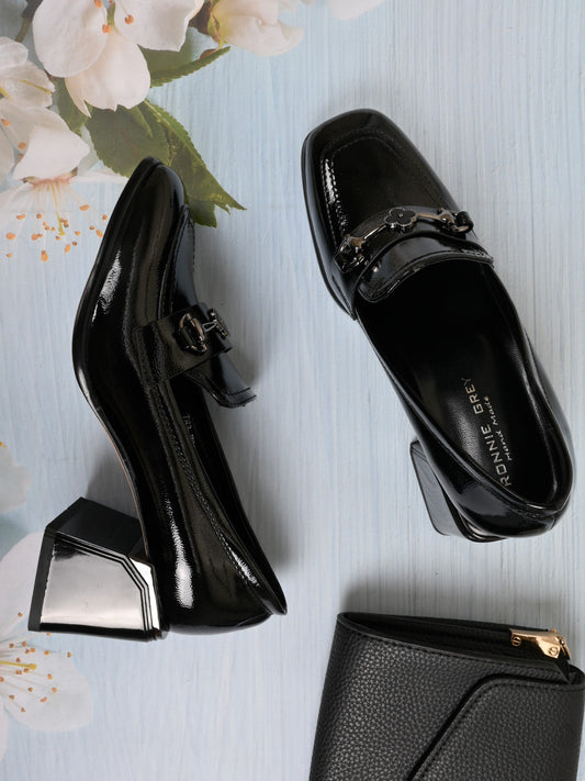 Women, Women Footwear, Black Loafers