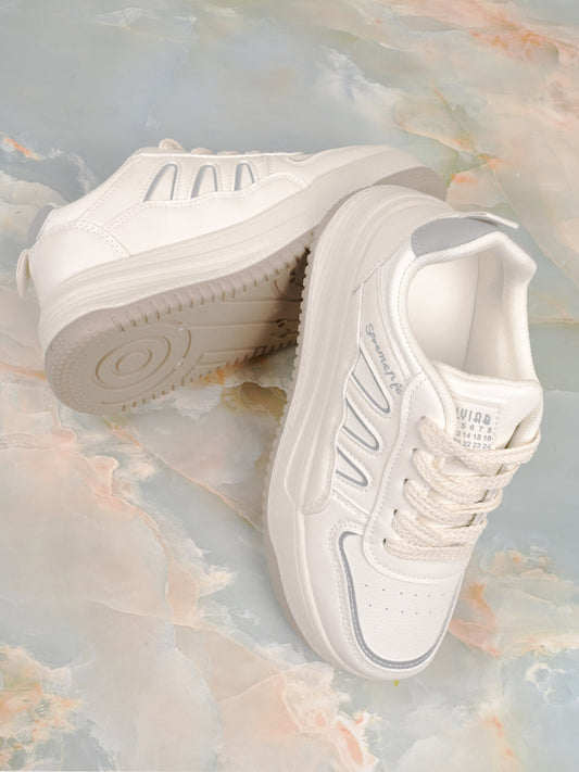 Women, Women Footwear, Beige Sneakers