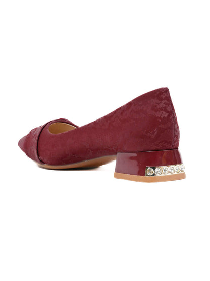 Women, Women Footwear, Maroon Ballerinas