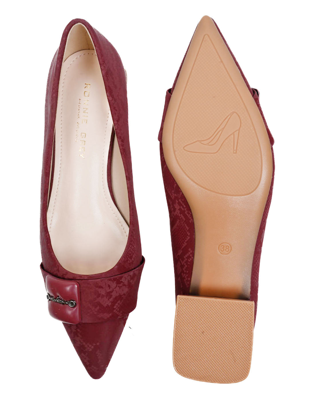 Women, Women Footwear, Maroon Ballerinas