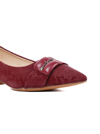 Women, Women Footwear, Maroon Ballerinas